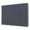 Kleiderschrank Doros Gelar Set mit Drehtüren Graphitgrau 3+4 Türen 271,2x49,5x203,4 (42002128)
