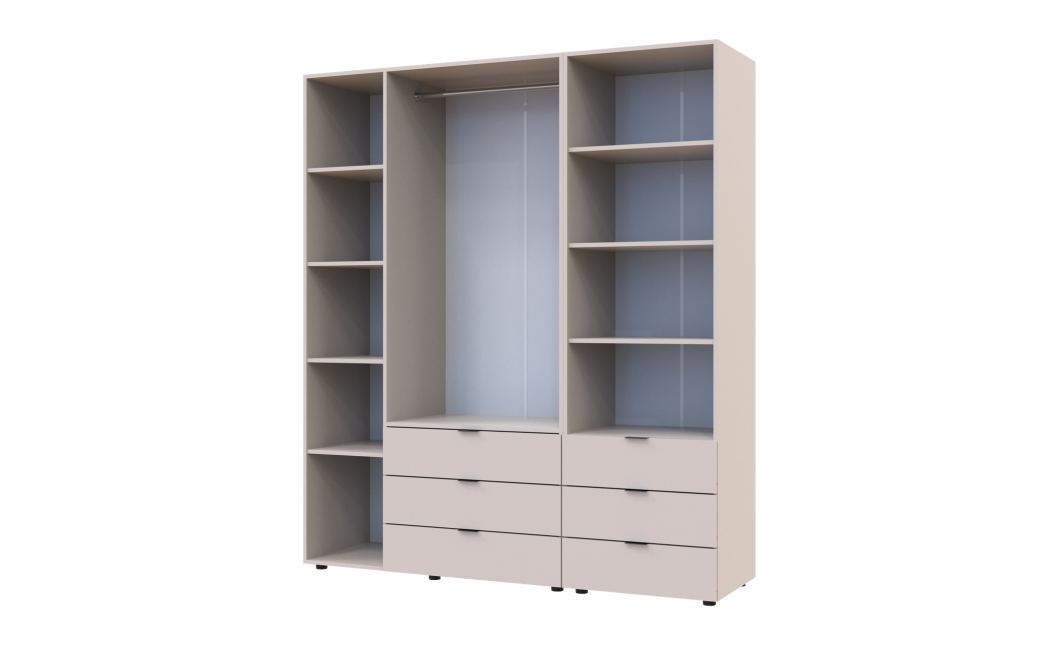 Kleiderschrank Doros Gelar Kaschmir 3 Türen Säulenschrank 176,2x49,5x203,4 (42005175)