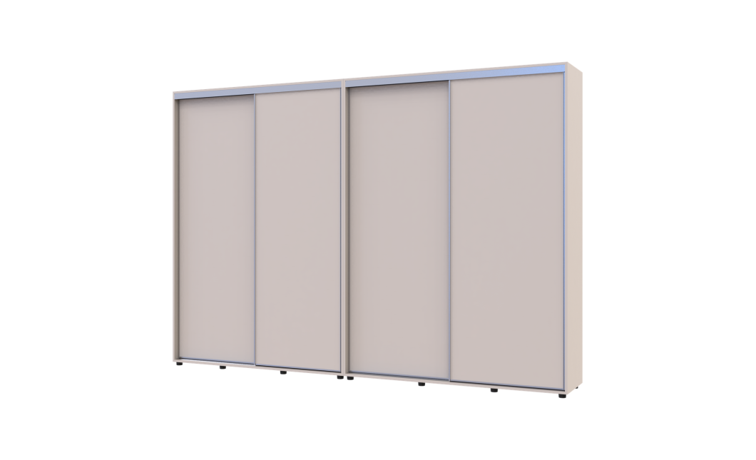 Kleiderschrank Doros Sigma Slim Schiebetüren Kaschmir 2+2 Türen 310x45x214.4 (42005608)