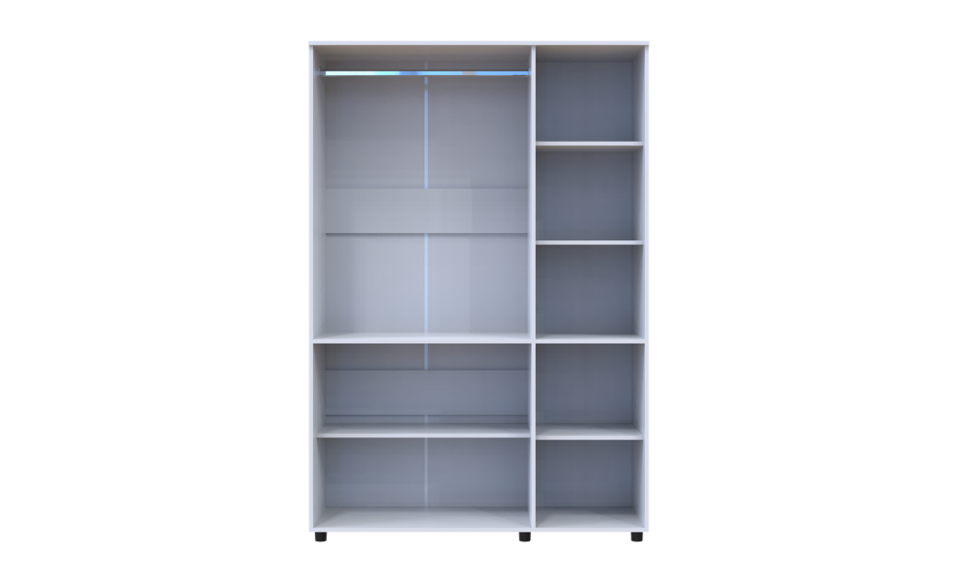 Kleiderschrank Doros Thorn Weiß 3 Türen Kleiderstange 135x51,6x200 (44900483)