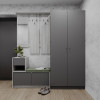Flurmöbel Set Bela + Kleiderschrank Promo Kiefer Natti/Graphit 190x48x204 (42005329)