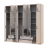 Kleiderschrank mit Spiegel und Aufsatz Doros Rondi Kaschmir 2+4 Türen 242x52x236 (42005633)