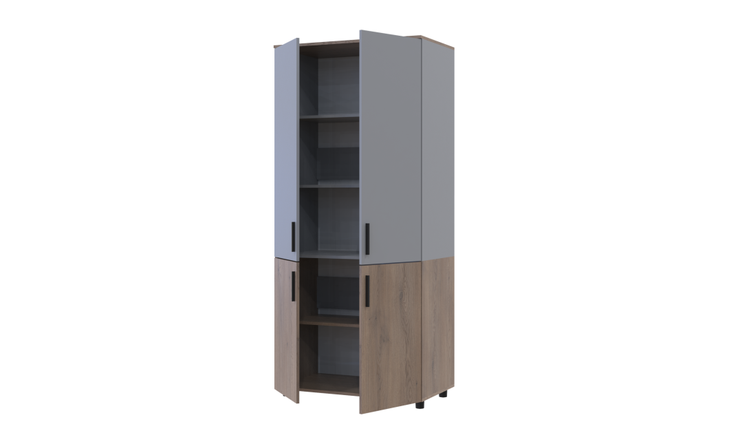 Kleiderschrank Doros Thorn Cremona Cannolo/Grau 2 Türen Böden 90x51,6x200 (44900456)