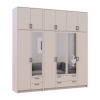 Kleiderschrank mit Spiegel und hohem Aufsatz Doros Rondi Kaschmir 2+4 Türen 242x52x260 (42005645)