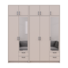 Kleiderschrank mit Spiegel und Aufsatz Doros Rondi Kaschmir 2+3 Türen 203x52x236 (42005631)