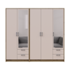 Kleiderschrank mit Spiegel Doros Rondi Artisan Eiche/Kaschmir 2+3 Türen 203x52x195 (42005655)
