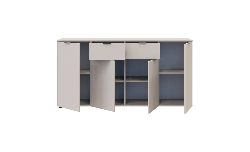 Kommode Doros Ron 7 Kaschmir 4 Türen 2 Schubladen 160x38x81 (41516049)