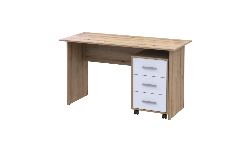 Computertisch Doros T3 Ewok Eiche Weiß 120x60x78 (41901064)