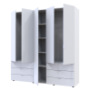 Kleiderschrank Doros Gelar Set mit Drehtüren Weiß 2+3 Türen 193,7x49,5x203,4 (42002116)