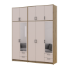 Kleiderschrank mit Spiegel und hohem Aufsatz Doros Rondi Artisan Eiche/Kaschmir 2+3 Türen 203x52x260 (42005679)