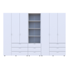 Kleiderschrank Doros Gelar Weiß 3+3 Türen Säulenschrank 292,4x49,5x203,4 (42005166)