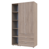 Kleiderschrank Doros Gelar Sonoma Eiche 2 Türen mit offenem Regal 115,7x49,5x203,4 (42005041)