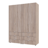 Kleiderschrank Doros Gelar Set mit Drehtüren Sonoma Eiche 2+2 Türen 155x49,5x203,4 (42002123)