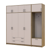 Drehtürenschrank Doros Rondi mit Kleiderstange und Oberschrank Artisan Eiche/Kaschmir 4 Türen 220x52x236 (42005296)