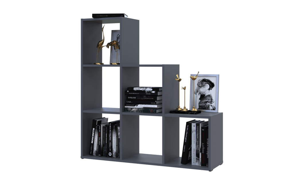 Regalsystem Doros Step 3x3 Graphitgrau offen 102,6x28,8x106,1 (41516162)