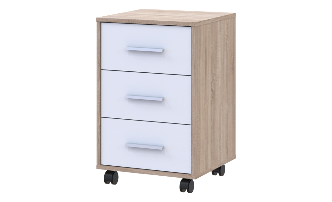 Rollcontainer Doros T3 Sonoma Eiche Weiß 43x42x66,4 (41902060)
