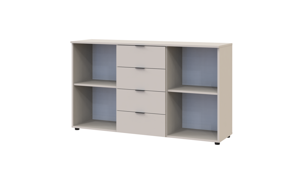 Kommode Doros Ron 5 Kaschmir 2 Türen 4 Schubladen 140x38x81 (41516047)