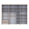 Kleiderschrank mit Schubladen, Regalen und Aufsatz Doros Kasper Kaschmir 2+3+2 Türen 315x48x245 (42005740)