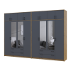 Kleiderschrank mit Spiegel und Aufsatz Doros Rondi Artisan Eiche/Graphit 4+4 Türen 320x52x236 (42005711)