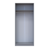 Kleiderschrank Doros Promo mit Drehtüren Grau 2 Türen 90x48x204 (80737764)