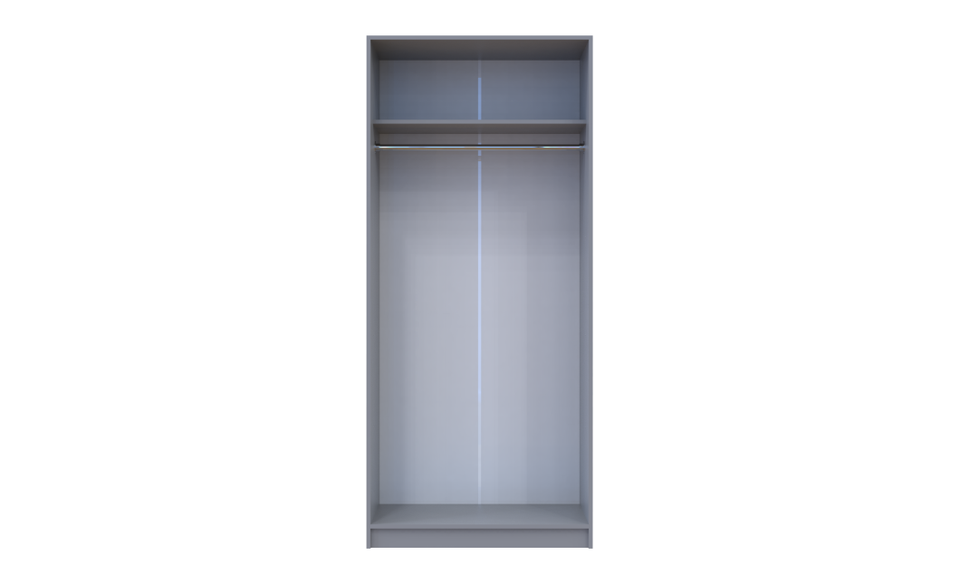 Kleiderschrank Doros Promo mit Drehtüren Grau 2 Türen 90x48x204 (80737764)