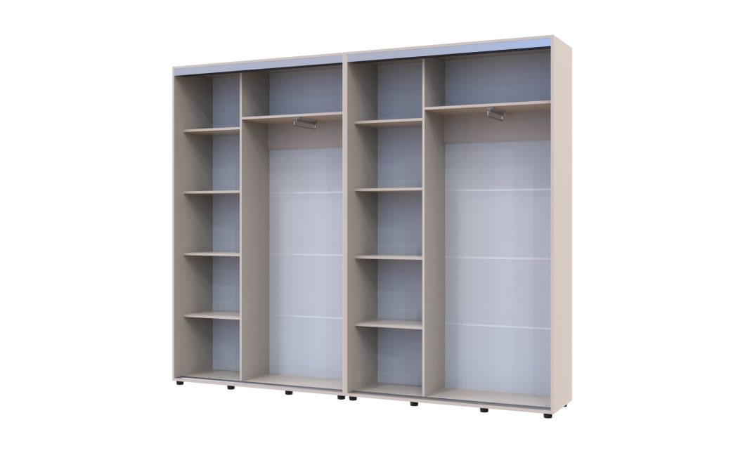 Kleiderschrank Doros Sigma Slim Schiebetüren Kaschmir 2+2 Türen 260x45x214.4 (42005598)