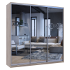 Kleiderschrank Doros City Light Schiebetüren Sonoma Eiche mit Spiegel 225x60x225 (42002138)