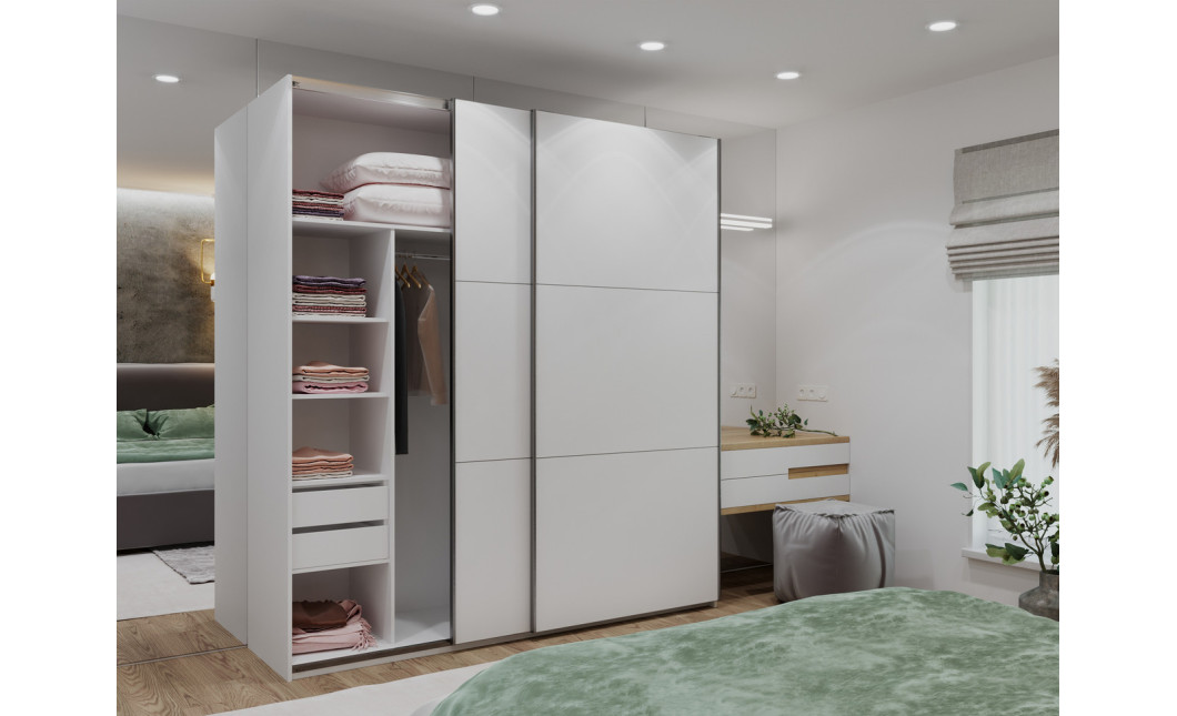 Kleiderschrank Doros G-Caiser Schiebetüren Weiß 2 Türen 220x60x240 (42003007)
