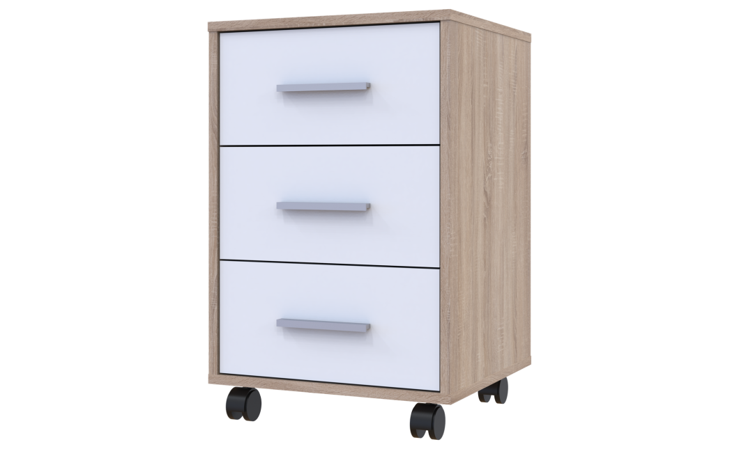Rollcontainer Doros T3 Sonoma Eiche Weiß 43x42x66,4 (41902060)