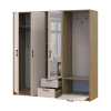 Drehtürenschrank Doros Rondi mit Kleiderstange und Spiegel Artisan Eiche/Kaschmir 3 Türen 181x52x195 (42005282)