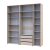Kleiderschrank mit Schubladen, Regalen und Aufsatz Doros Kasper Kaschmir 2+3 Türen 225x48x245 (42005556)