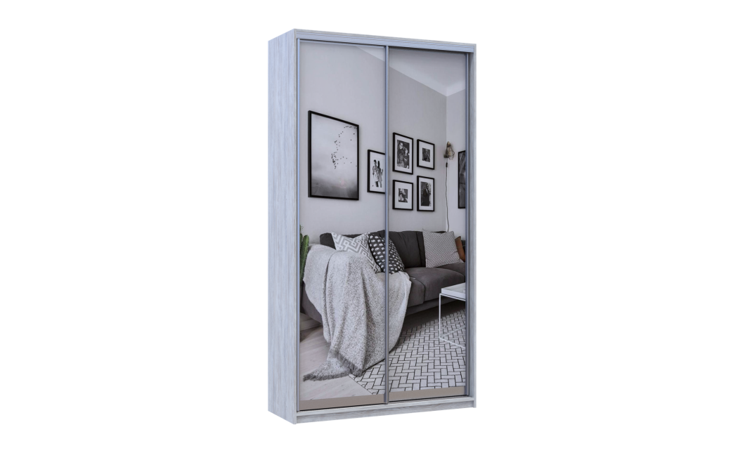 Kleiderschrank Doros City Light Natti Luc Schiebetüren mit Spiegel 120x45x225 (80736504)
