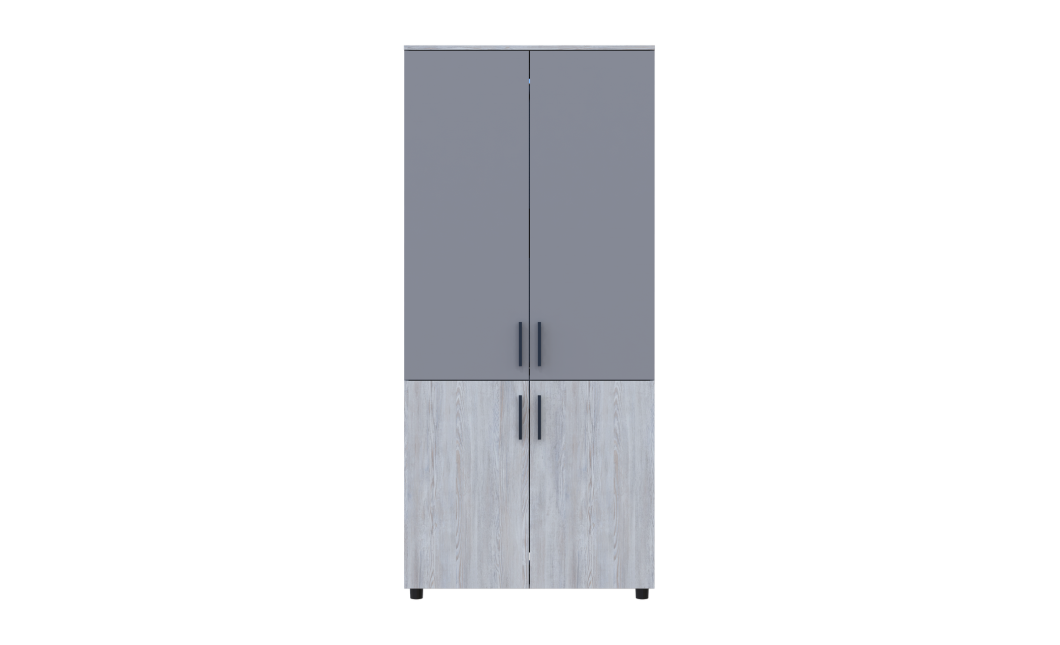 Kleiderschrank Doros Thorn Natti Kiefer/Grau 2 Türen Böden 90x51,6x200 (44900464)