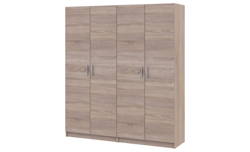 Kleiderschrank Doros Promo mit Drehtüren Sonoma Eiche 2+2 Türen 180x48x204 (42005007)