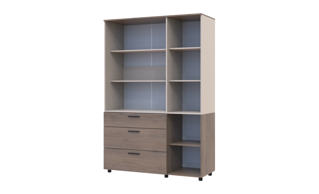 Kleiderschrank Doros Thorn Cremona Cannolo/Kaschmir 3 Türen 3 Schubladen Böden 135x51,6x200 (44900502)