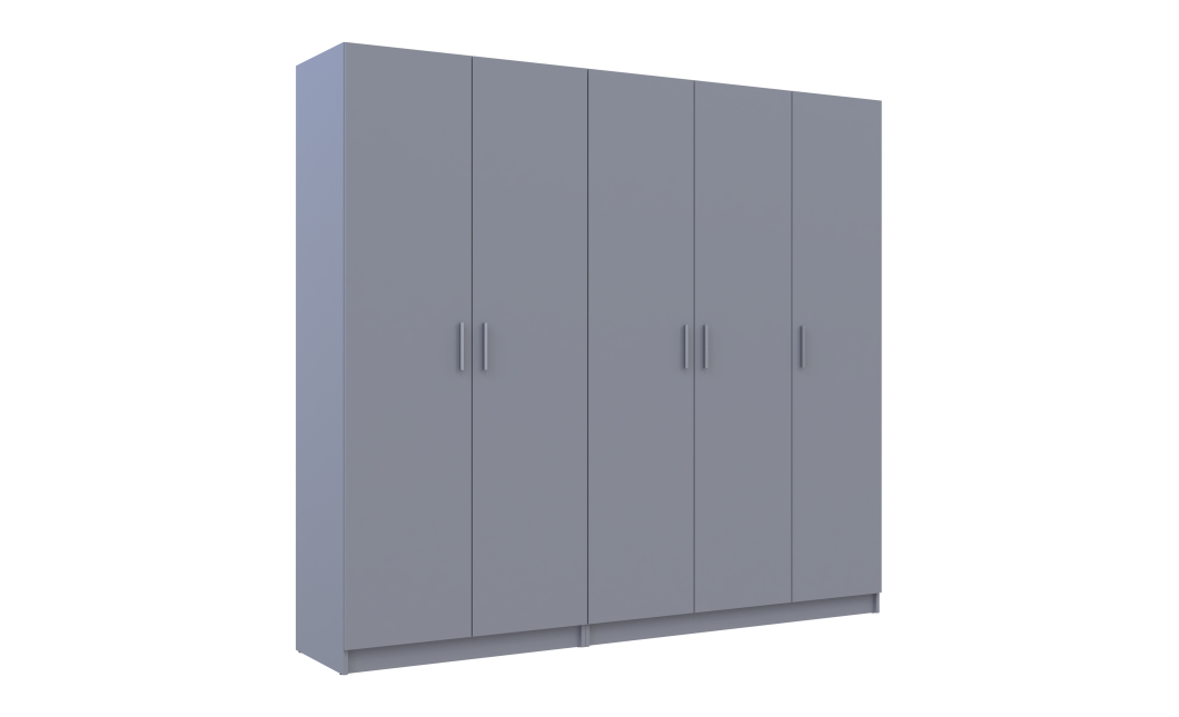 Kleiderschrank-Set Doros Promo Grau 2+3 Türen 225x48x204 (80737767)