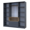 Kleiderschrank Doros Dale Anthrazit/Ewok Eiche 4 Türen 206x52x220 (44900527)