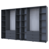 Kleiderschrank Doros Gelar Graphitgrau 3+4 Türen mit offenem Regal 309,4x49,5x203,4 (42005062)