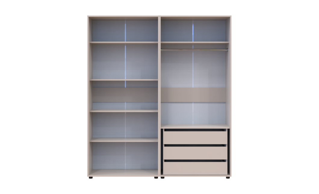 Kleiderschrank mit Regalen und Schubladen Doros Kasper Kaschmir 2+2 Türen 180x48x204 (42005534)