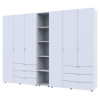 Kleiderschrank Doros Gelar Weiß 3+3 Türen mit offenem Regal 270,6x49,5x203,4 (42005036)