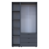 Drehtürenschrank Doros Gelar Graphitgrau 2 Türen mit Spiegel 116,5x49,5x203,4 (42002155)