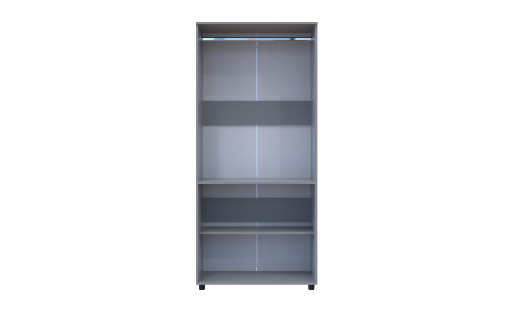 Kleiderschrank Doros Thorn Grau 2 Türen Kleiderstange 90x51,6x200 (44900439)