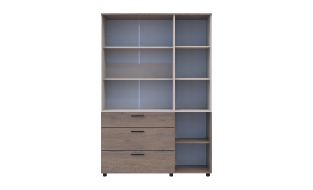 Kleiderschrank Doros Thorn Cremona Cannolo/Kaschmir 3 Türen 3 Schubladen Böden 135x51,6x200 (44900502)