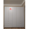 Kleiderschrank Doros Gelar Set mit Drehtüren Weiß 2+3 Türen 193,7x49,5x203,4 (42002116)