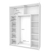 Kleiderschrank Doros G-Caiser Schiebetüren Weiß Graphitgrau Schwarz mit Spiegel 180x60x240 (42005095)