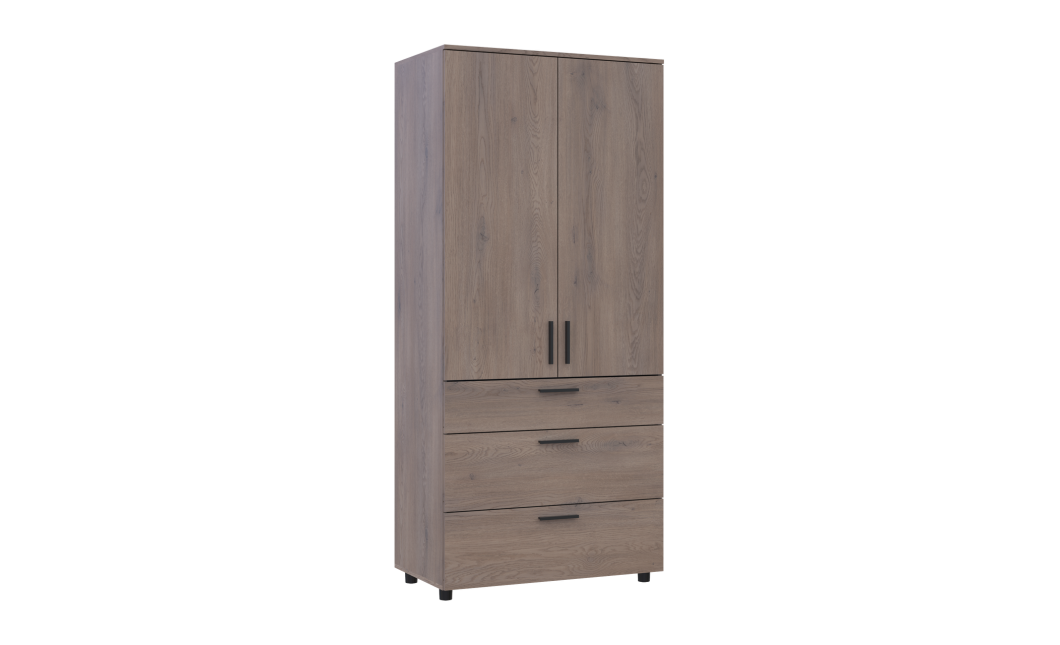 Kleiderschrank Doros Thorn Cremona Cannolo 2 Türen 3 Schubladen Böden 90x51,6x200 (44900430)