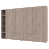 Kleiderschrank Doros Gelar Sonoma Eiche 3+4 Türen mit offenem Regal 309,4x49,5x203,4 (42005048)