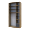 Kleiderschrank Doros Rondi mit Drehtüren mit Oberschrank Artisan Eiche / Graphitgrau 3 Türen 121x52x260 (42005187)