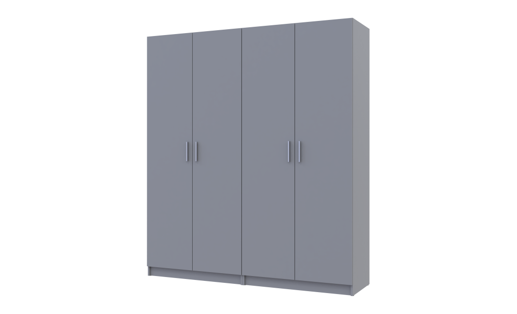 Kleiderschrank-Set Doros Promo Grau mit Regalen 2+2 Türen 180x48x204 (80737771)