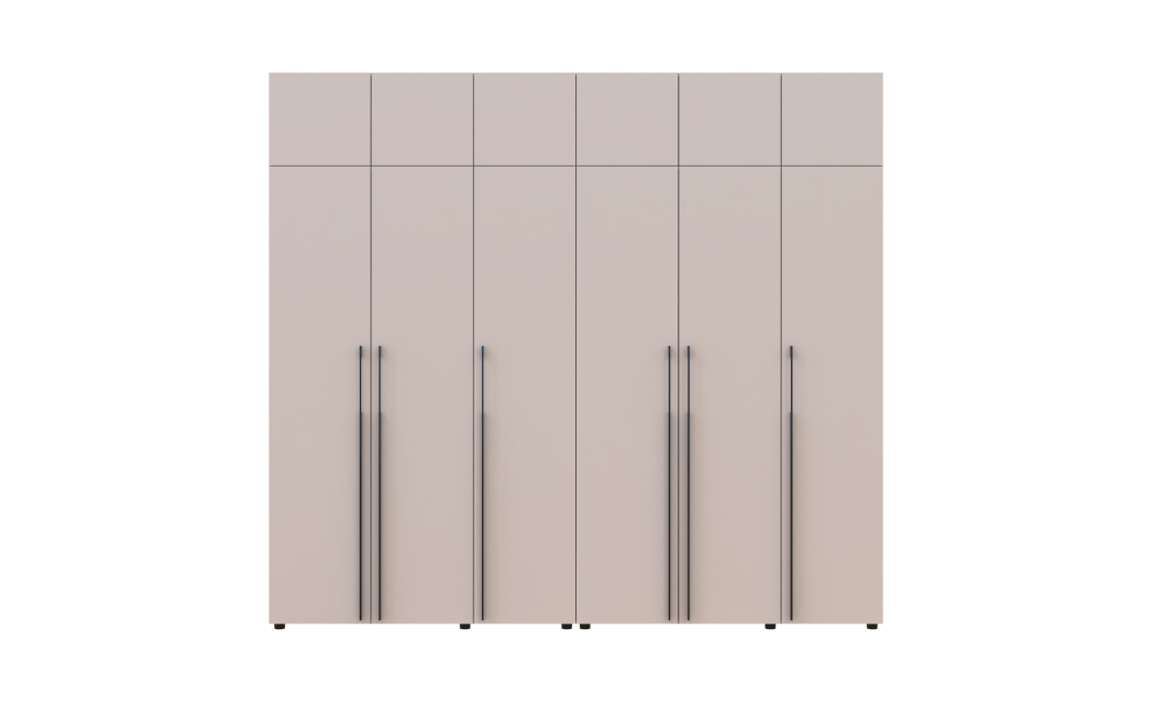Kleiderschrank mit Regalen und Aufsatz Doros Kasper Kaschmir 3+3 Türen 270x48x245 (42005576)